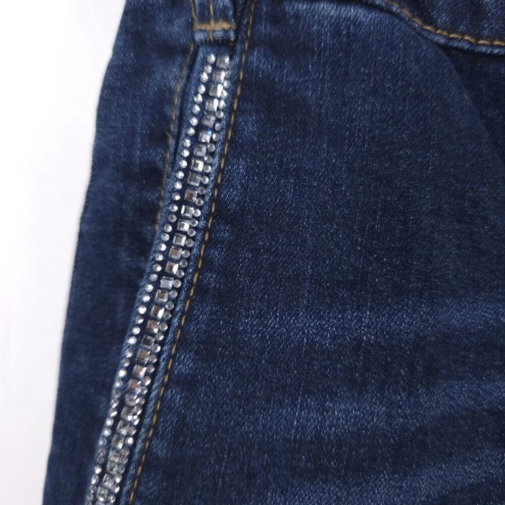 NWT OAT‎ NEW YORK High Rise Wide Leg Rhinestone Pocket Detail Raw Hem Jeans - Picture 11 of 15